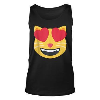 Emoticon Smiling Cat Face Unisex Tank Top | Mazezy