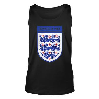 England Football Team Three Heraldic Lions Sheild Unisex Tank Top | Mazezy