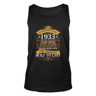 Extraordinary 1933 Limited Edition Built To Last 90Th Birthday Unisex Tank Top - Monsterry AU