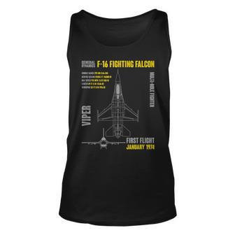 F-16 Fighting Falcon Military Aircraft Veterans Day Xmas Unisex Tank Top - Seseable