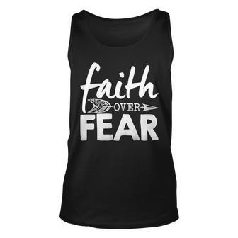 Faith Over Fear Christian Arrow Unisex Tank Top - Thegiftio UK