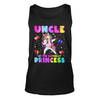 Family Matching Birthday Princess Girl Dabbing Unicorn Uncle Tank Top | Mazezy