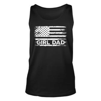 Father Of Girls - Proud New Girl Dad - Fathers Day Usa Flag Unisex Tank Top - Thegiftio UK