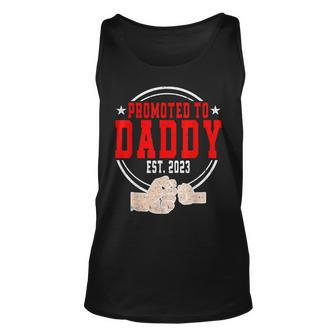 Fathers Day 2023 Promoted To Daddy 1St Fathers Day Unisex Tank Top - Thegiftio UK