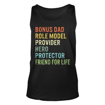 Fathers Day Bonus Provider Dad Friend For Life Hero Step Dad Unisex Tank Top - Seseable
