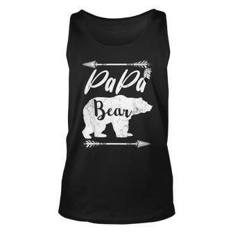 Fathers Day Gift From Wife Papa Bear Grandpa Dad Birthday Unisex Tank Top - Seseable