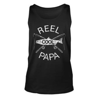 Fathers Day Gifts Fishing Reel Cool Papa Dad Funny Unisex Tank Top | Mazezy