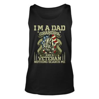 Fathers Day | 4Th Of July | Im A Dad Grandpa And A Veteran Unisex Tank Top - Seseable