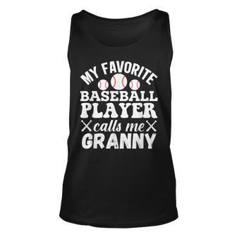My Favorite Baseball Player Calls Me Granny Heart Ball Tank Top | Mazezy