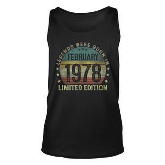 Februar 1978 Legenden Unisex TankTop, 45. Geburtstag Mann Design - Seseable