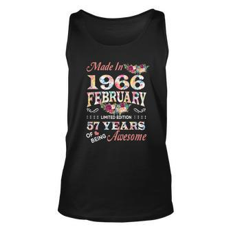 February 1966 Flower 57 Years Of Being Awesome Unisex Tank Top - Seseable