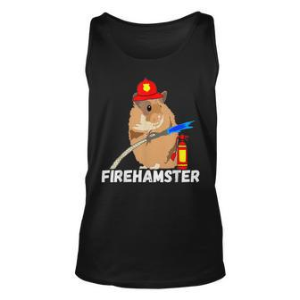 Fire Fighter Hamster Chubby Hammy Firefighter Pet Unisex Tank Top - Seseable