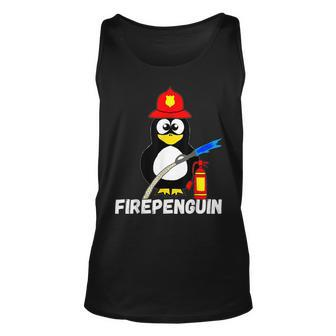 Fire Fighter Penguin Fireman Water Bird Firefighter Unisex Tank Top - Seseable