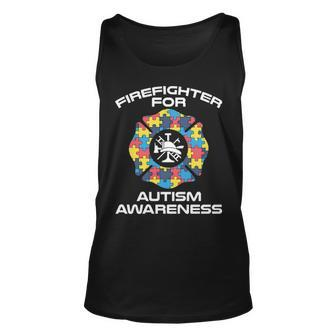 Firefighter Autism Merch - Best Gifts For Firefighters Unisex Tank Top - Seseable