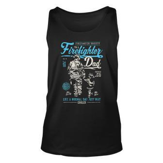 Firefighter Fathers Day Retro Dad Xmas Gifts Unisex Tank Top | Mazezy