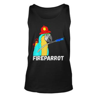 Firefighter Parrot Exotic Bird Fireman Fire Fighter Unisex Tank Top - Seseable