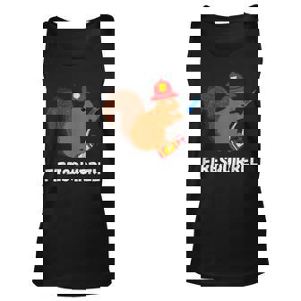 Firefighter Squirrel Funny Fire Fighter Rodent Fireman Unisex Tank Top - Seseable