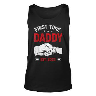 First Time Dad 2023 Fathers Day Promoted Daddy Men Unisex Tank Top | Mazezy