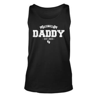 First Time Daddy 2023 Funny Humor New Dad Promoted To Daddy Unisex Tank Top - Thegiftio UK