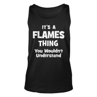 Flames Thing College University Alumni Funny Unisex Tank Top - Seseable