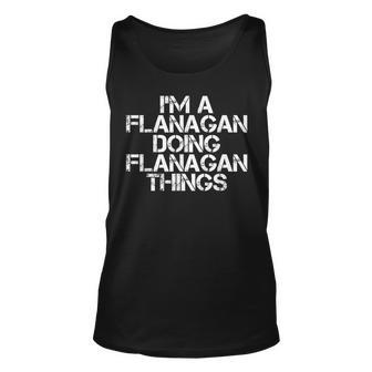 Flanagan Funny Surname Family Tree Birthday Reunion Gift Unisex Tank Top - Seseable
