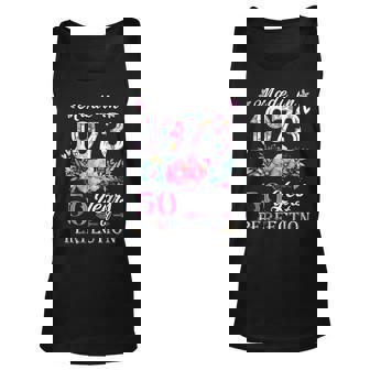 Floral 50Th Birthday Gifts For Women Vintage Best Of 1973 Unisex Tank Top | Seseable UK