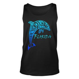 Florida Vacation Vintage Retro Dolphin Unisex Tank Top | Mazezy