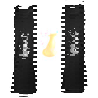 Fox Japanese Cherry Blossom Flower Vintage Gift Men Women Tank Top Graphic Print Unisex - Thegiftio