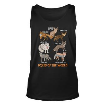 Foxes Of The World Funny Fox Stuff Animals Educational Unisex Tank Top - Seseable