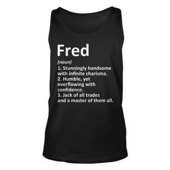 Fred Definition Personalized Name Funny Birthday Gift Idea Unisex Tank Top - Seseable