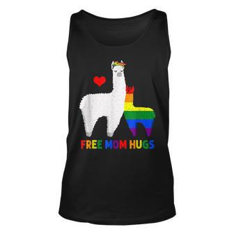 Free Mom Hugs Rainbow Heart Mama Llama Lgbt Pride Month Unisex Tank Top | Mazezy
