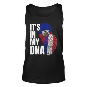 French And Haitian Mix Dna Heritage Flag Gift Unisex Tank Top - Seseable