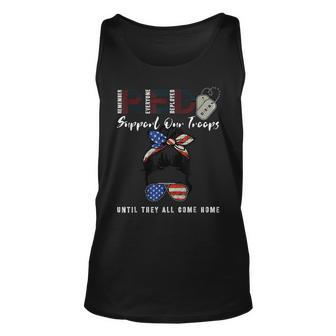 On Friday We Wear Red Friday Military Support Troops Us Flag Tank Top | Mazezy