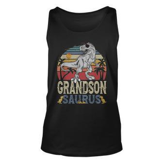 Fun Grandsonsaurus Rex Dinosaur Grandson Saurus Family Unisex Tank Top - Seseable