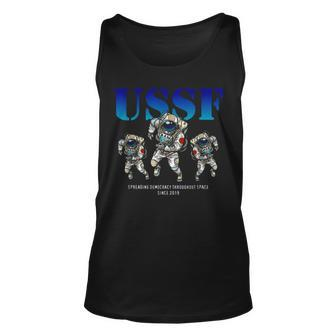 Funny Astronaut S United States Space Force Unisex Tank Top | Mazezy