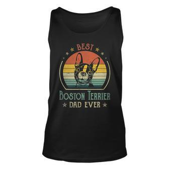 Funny Best Boston Terrier Dad Ever Dog Fathers Day Vintage Unisex Tank Top - Thegiftio UK