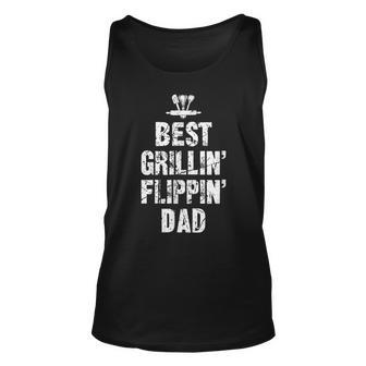 Funny Best Grilling Flipping Dad Bbq Meat Grill Vintage Unisex Tank Top | Mazezy