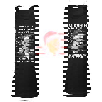 Funny Biden Christmas Merry Uh Uh You Know The Thing Us Flag V2 Unisex Tank Top - Seseable