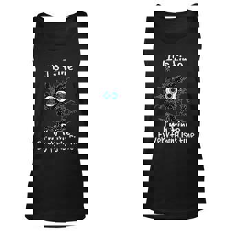 Funny Black Cat Its Fine Im Fine Everything Is Fine V2 Unisex Tank Top - Thegiftio