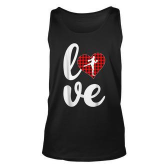 Funny Buffalo Plaid Love Kickboxing Valentines Day Unisex Tank Top - Seseable
