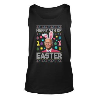 Funny Bunny Joe Biden Merry 4Th Of July Happy Easter Day Unisex Tank Top | Mazezy