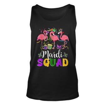 Funny Carnival Party Gift Three Flamingo Mardi Gras Squad Unisex Tank Top - Seseable