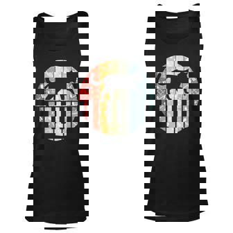 Funny Cat Playing Music Note Retro Clef Musician Kitten Unisex Tank Top | Seseable UK