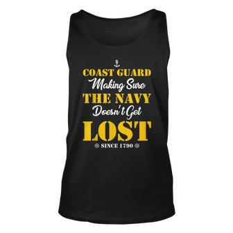 Funny Coast Guard Making Sure Navy Doesnt Get Lost Unisex Tank Top - Seseable
