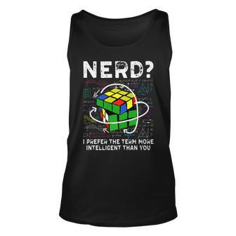 Funny Cube Puzzle Nerd I Prefer The Term Speed Cubing Unisex Tank Top - Seseable
