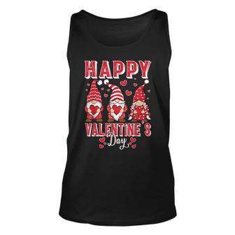 Funny Cute Gnomies & Hearts Happy Gnomes Valentines Day Unisex Tank Top - Seseable