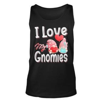 Funny Cute I Love My Gnomies Gnomes & Hearts Valentines Day Unisex Tank Top - Seseable