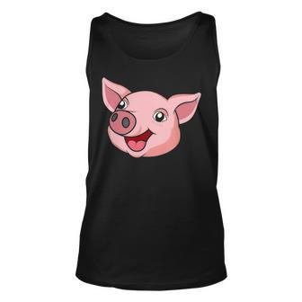 Funny Cute Pig Face Farm Adorable Pink Piglet Lover Farmer Unisex Tank Top - Seseable