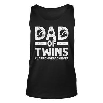 Funny Dad Of Twins Classic Overachiever Cool Twin Dad Gift Unisex Tank Top - Thegiftio UK