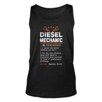 Funny Diesel Mechanic Meaning Definition Noun Gift For Men Unisex Tank Top - Seseable
